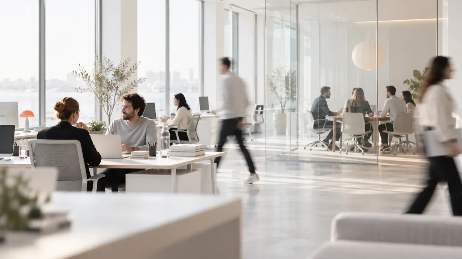 A busy open-plan office